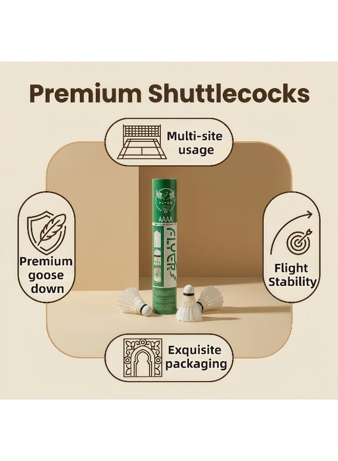 Grade 4A, 12-pack badminton shuttlecocks, competition standard, white uniform thickness, premium goose down, cork base, stable flight，Speed 77 - Image 5